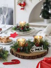 Kormmco Candle Ring Set, 4 Pack with Holders, Gold