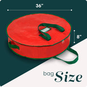 Handy Laundry Wreath Storage Bag, 36 Inch Tarp, Red, 2 Pack
