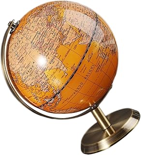 5.5 Inch Rotating World Globe for Desk with Abs and Metal Stand Educational Tool for Geography Learning and Stylish Decor for Living Rooms or Office