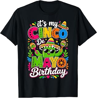Cinco de Mayo Birthday Fiesta May Celebration Artwork T-Shirt