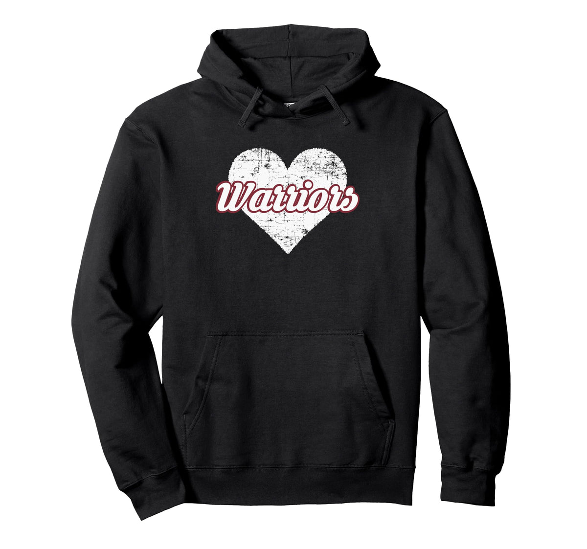 Curtis Warriors Over Heart Pullover Hoodie by Curtis Warriors Official High School Gear – Polyester, Black, Model W3N4CYNYZTN