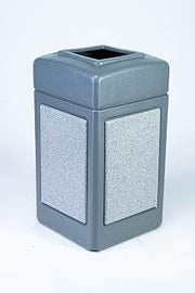 Commercial Zone 42 Gallon StoneTec Panel with Open-Top Lid Color: Gray with Ashtone