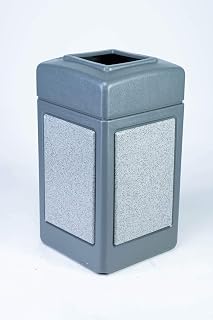Commercial Zone 42 Gallon StoneTec Panel with Open-Top Lid Color: Gray with Ashtone