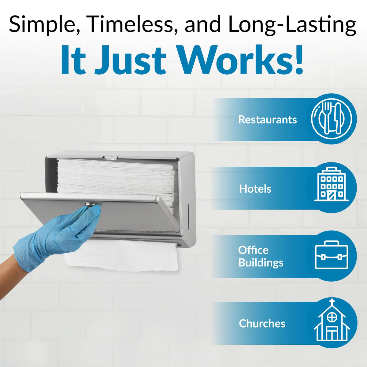 Bobrick 7-1/8" / Knob-Latch / Silver Paper Towel Holders