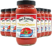 Dei Fratelli Three Cheese Pasta Sauce (24 oz. jars; 8 pack) - No Water Added - Never from Tomato Paste - 5th Generation Recipe