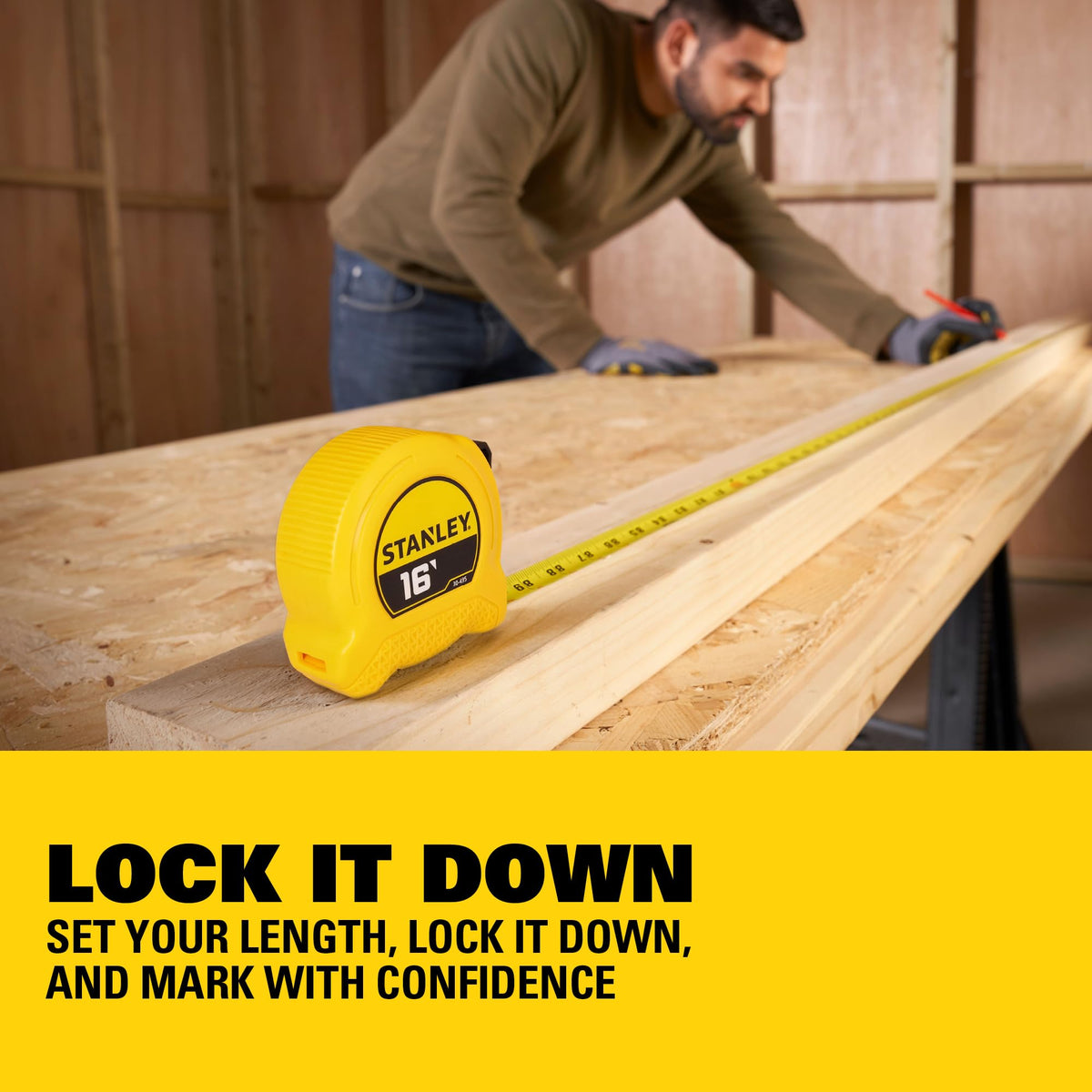 STANLEY 4.9 m / Black, Yellow / Industrial Tape Measures