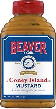 Beaver Coney Island Hot Dog Mustard, 12.5 Ounce Squeeze Bottle (Pack of 6)
