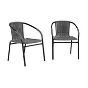 Flash Furniture Grey / Set of 1 / Contemporary Patio Dining Chairs
