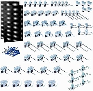 Triton Products (2) Steel Pegboards with 63 pc. LocHook Assortment, Length 42 in, Width 24 in, Model# LB2-BKKit