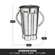 Waring SS Container | Blade and Lid / 1-Gallon / Silver Blender Replacement Parts