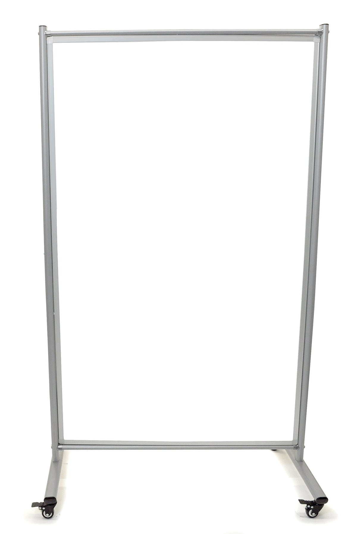 Mobile Magnetic Whiteboard Room Divider by Luxor – 76"W x 3"H, Alloy Steel, White, Model MD4072W