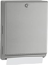 Surface Mounted Paper Towel Dispenser - Stainless Steel Commercial Bathroom Towel Dispenser with Tumbler Lock 400 C-Fold or 525 Multifold Capacity by Bobrick – 14", Model B-262