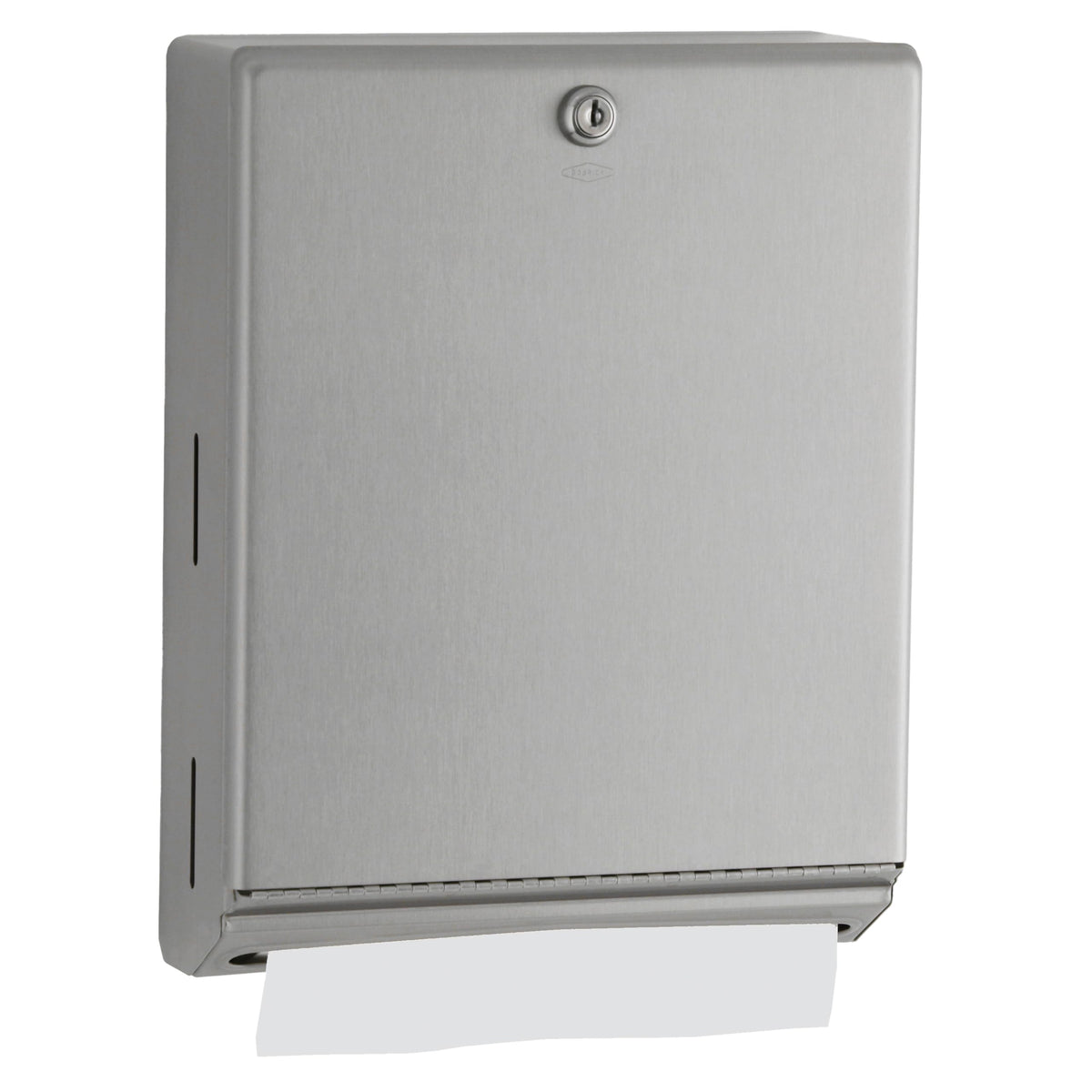Surface Mounted Paper Towel Dispenser - Stainless Steel Commercial Bathroom Towel Dispenser with Tumbler Lock 400 C-Fold or 525 Multifold Capacity by Bobrick – 14", Model B-262