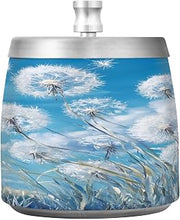Dandelion Painting Splash Ashtray with Lid, Outdoor Ashtrays for Patio