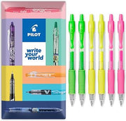 PILOT G-2 07 Neon Gel Ink Rollerball Pen, Envelope Pack of 6 | Smear-Free Writing, Cushioned Ergonomic Grip, Convenient Click Mechanism