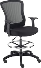 Global Industrial Interion Mesh Back Task Stool with Adjustable Arms, High