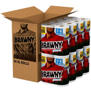 Paper Towels by Brawny – 16 Rolls (130 Sheets each), Paper, White, Pack of 8, Model 44089