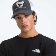 Embroidered Mudder Trucker Hat by The North Face – One Size, Polyester, Tnf White/Asphalt Grey/Bear Graphic, Model NF0A7WH3