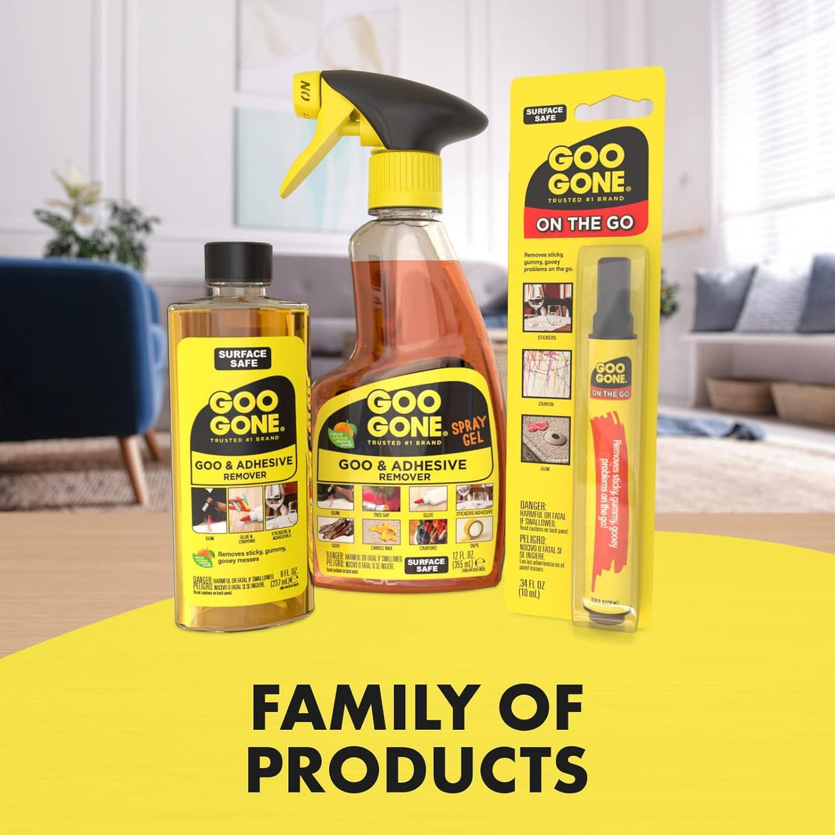 Adhesive Remover Spray Gel 12 Oz with Scraper by Goo Gone – 12 Fl Oz (Pack of 1), Model 2256ZBP