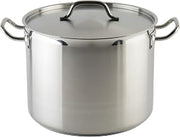 Winware Stainless Steel 24 Quart Stock Pot with Cover,Silver | Dishwasher safe, Heating, Riveted handles for grip, Wide base for soups, Great for Stocks, Soups, Pasta and Batch Cooking