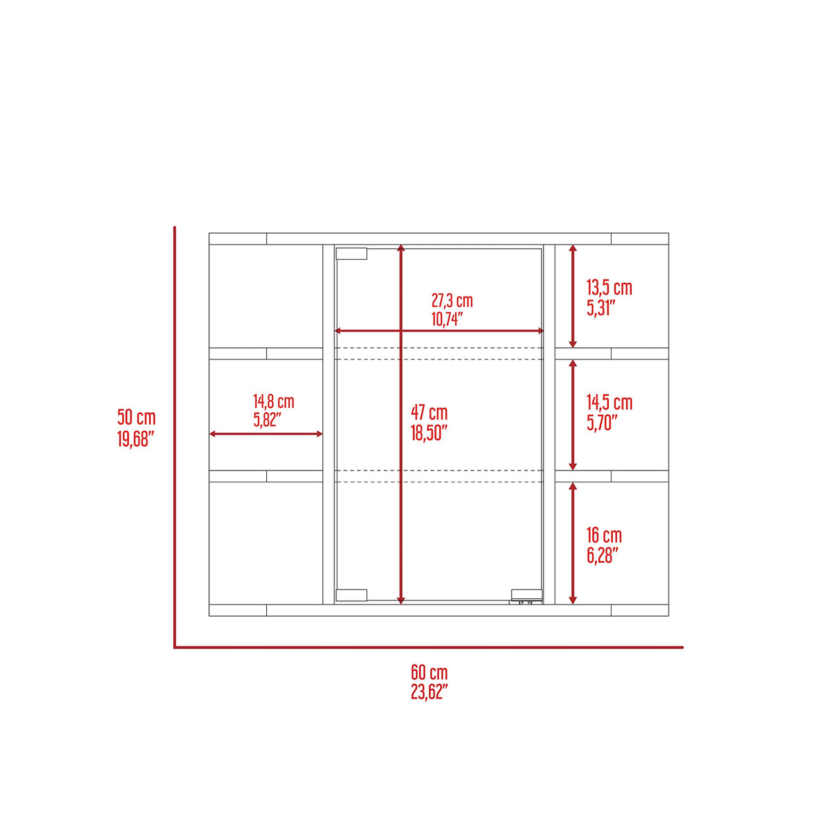 24" Roma Mirrored Medicine Cabinet with Six External Shelves and Three Interior Shelves by DEPOT E-SHOP – Engineered Wood, Black Wengue