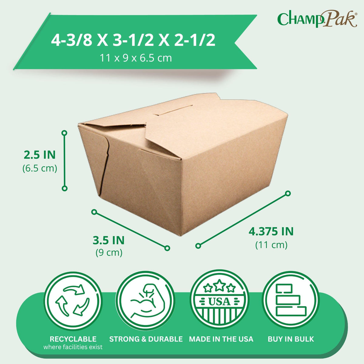 SOUTHERN CHAMPION TRAY Kraft / 4-3/8" x 3-1/2" x 2-1/2" / 1 Boxes