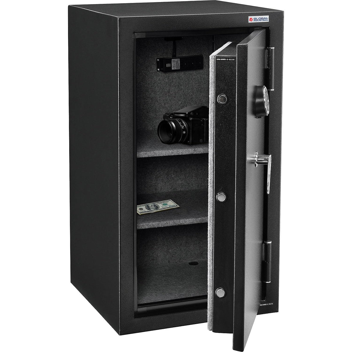 Burglary & Fire Safe Cabinet with Electronic Keypad Lock by Global Industrial – 22"L x 22"W x 40"H, 6.4 cubic_feet, Gray, Model SF402020E