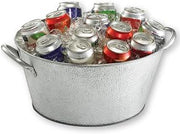 TableCraft Galvanized Collection Round Beverage Tub, 18.5 x 15.1 x 7-Inch