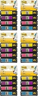 Post-it Flags,0.5 Inch, Assorted Bright colors, (4 Dispensers) 6 Pack (683-4AB)