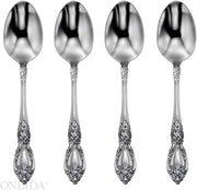 Oneida Wordsworth Dinner Spoons Silverware Set for 4, Flatware | 18/0 stainless steel, mirror finish | dishwasher safe | great for soup or everyday dining, cutlery set