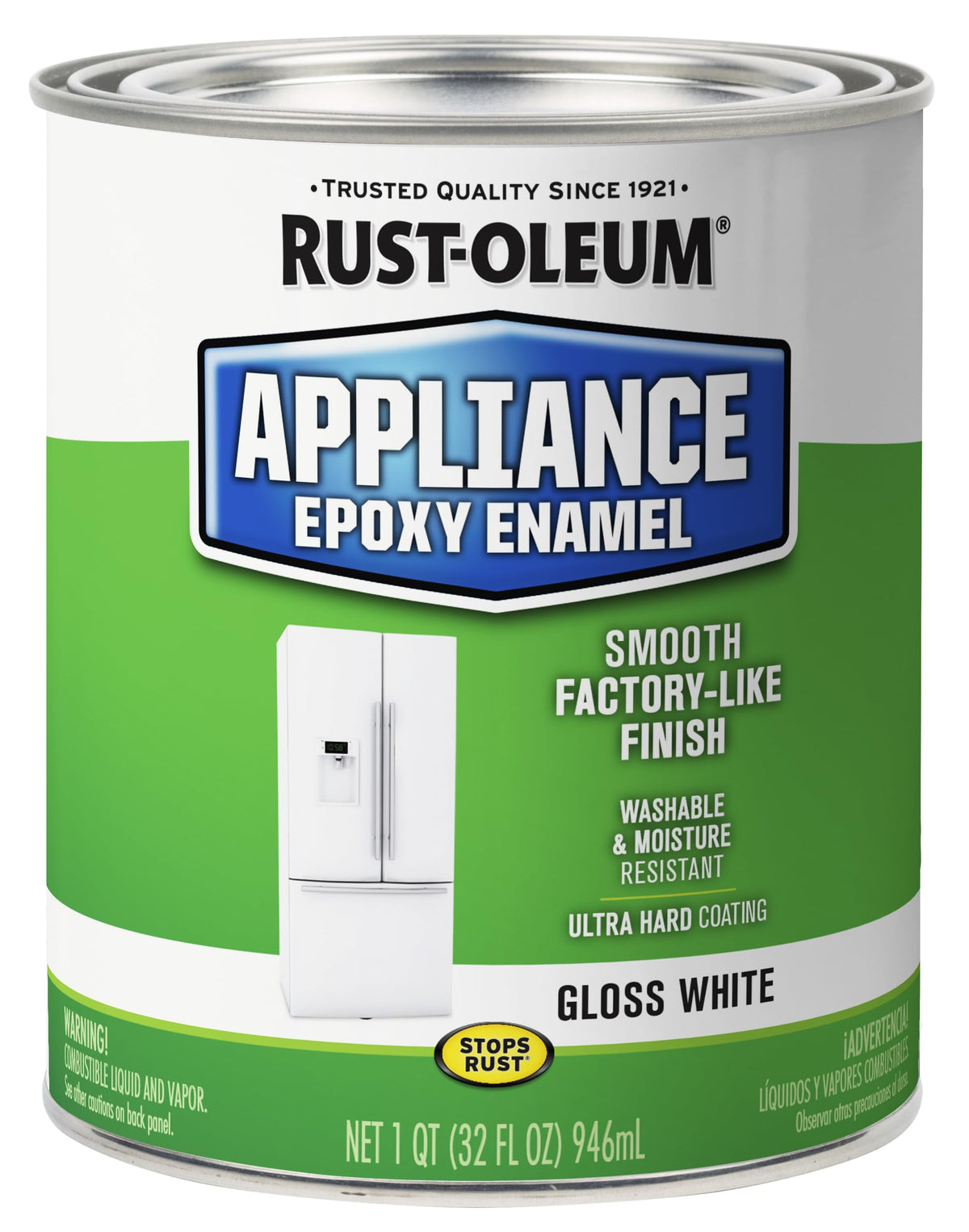 Appliance Epoxy Gloss White Paint by Rust-Oleum – 32 Fl Oz (Pack of 1), White, Model 241168