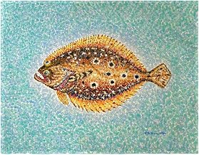 PM1328 Pointillist Flounder Place Mat - 14 x 18 in. - Set of 4