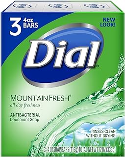 Dial Antibacterial Bar Soap, Mountain Fresh, 4 Ounce, 3 Bars
