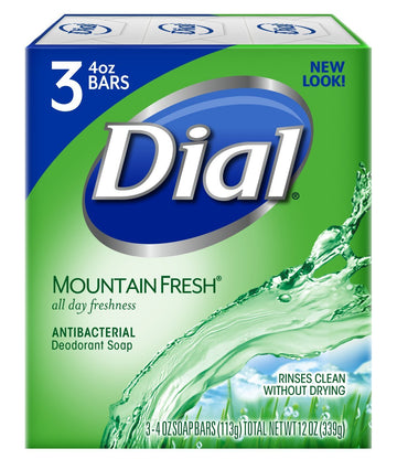 Antibacterial Bar Soap by Dial – 12 Ounce (Pack of 1), Model Dial Mountain Fresh 3 Bar (1PK)
