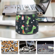 Christmas Dinosaur Pattern Splash Ashtray with Lid by ALAZA – Stainless Steel, C1180, Model g541129097p1082c1149s2657