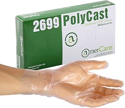 AmerCare Polycast Textured Powder Free Gloves, Medium, Case of 1000