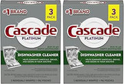 Cascade Platinum Dishwasher Cleaner, 3 count (Pack of 2)