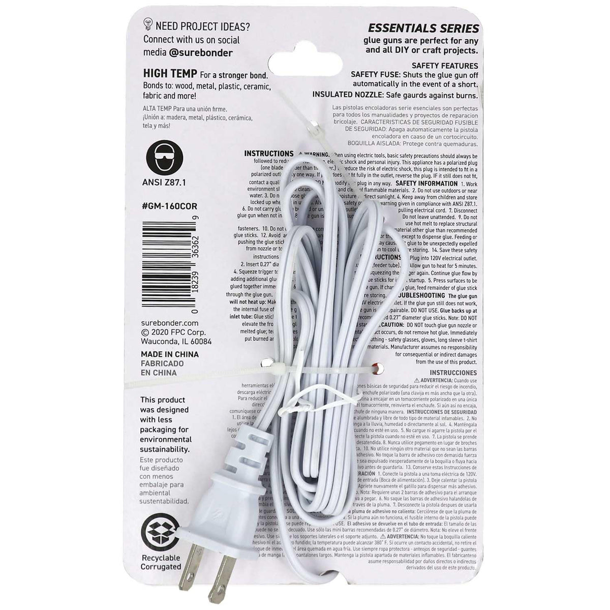 Mini Hot Glue Gun by Surebonder – Coral, Model GM-160COR