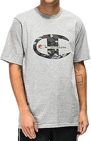 Champion Life Men's Heritage Camo C Logo T-Shirt (Small, Oxford Grey)