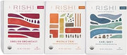 Rishi Tea Earl Grey, English Breakfast & Masala Chai Tea Bundle - Organic Sachet Tea Bags, Energizing Black Teas - 15 Count (Pack of 3)