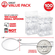 Stock Your Home Mini Spoon / Clear / 100 Dessert Spoons