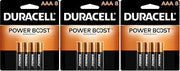 DURACELL Coppertop AAA Batteries with Power Boost Ingredients, Triple A Batteries, for Household and Office Devices, Alkaline AAA Battery 8 Count (Pack of 3)