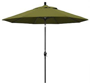 California Umbrella 9' Round Aluminum Market Umbrella, Crank Lift, Push Button Tilt, Black Pole, Pacifica