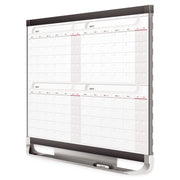 Dry Erase Calendar Board by Quartet – 48"W x 36"H, Cotton, Black, Model 4MCP23P2