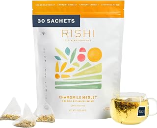 Rishi Tea Chamomile Medley Organic Herbal Tea Bags, Caffeine Free, 30ct