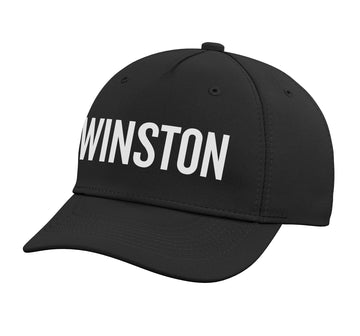 Winston Adjustable Printed Baseball Hat by WINSTON Name Text Desings – Cotton, Black