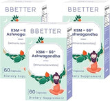 BBETTER Ashwagandha KSM 66® Pure Organic Root Powder Lab Tested Herbal Supplement - Focus Mood Support Increase Energy Strength 500mg of Natural KSM66® for Superior Absorption | 180 Veg Capsules