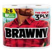 Brawny 2 Rolls (114 Sheets each) / White / 2 Triple Rolls (114 Sheets Each) Paper Towels