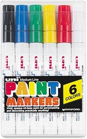 Sharpie 63630 Uni-Paint PX-20 Oil-Based Medium Point Marker, Assorted, 6-Pack