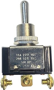 Gardner Bender GSW-117 Heavy-Duty Electrical Toggle Switch, SPDT, Mom ON-OFF-Mom-ON, 20 A/125V AC, Screw Terminal